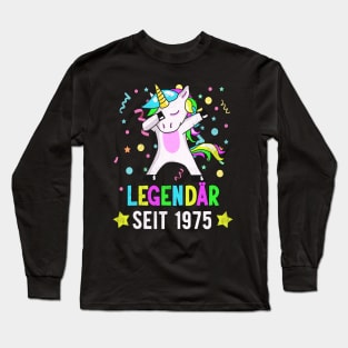 Geburtstag Legendär seit 1975 Einhorn Dab Bday Fun Long Sleeve T-Shirt